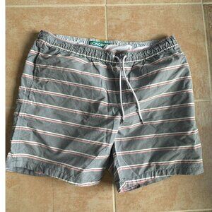 Bonobos Worn Once  Swim Trunks  Nylon Gray Striped‎ Pink Men size L
